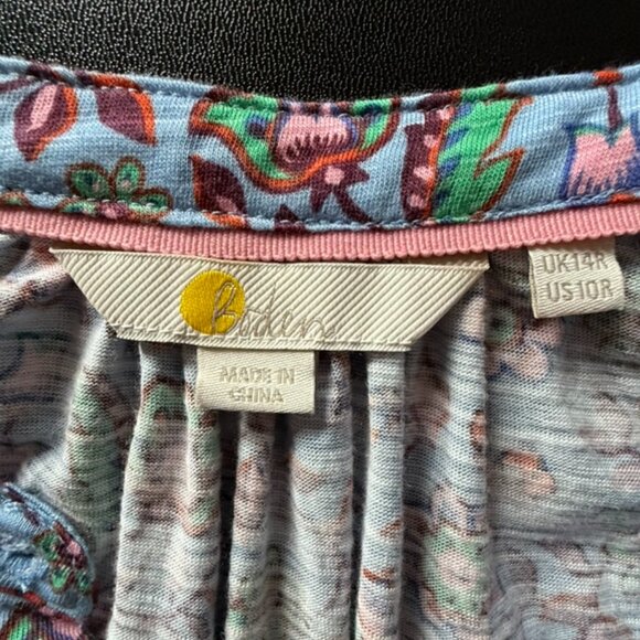 Boden Floral Print Long Sleeve Jersey Shirt - Picture 8 of 10